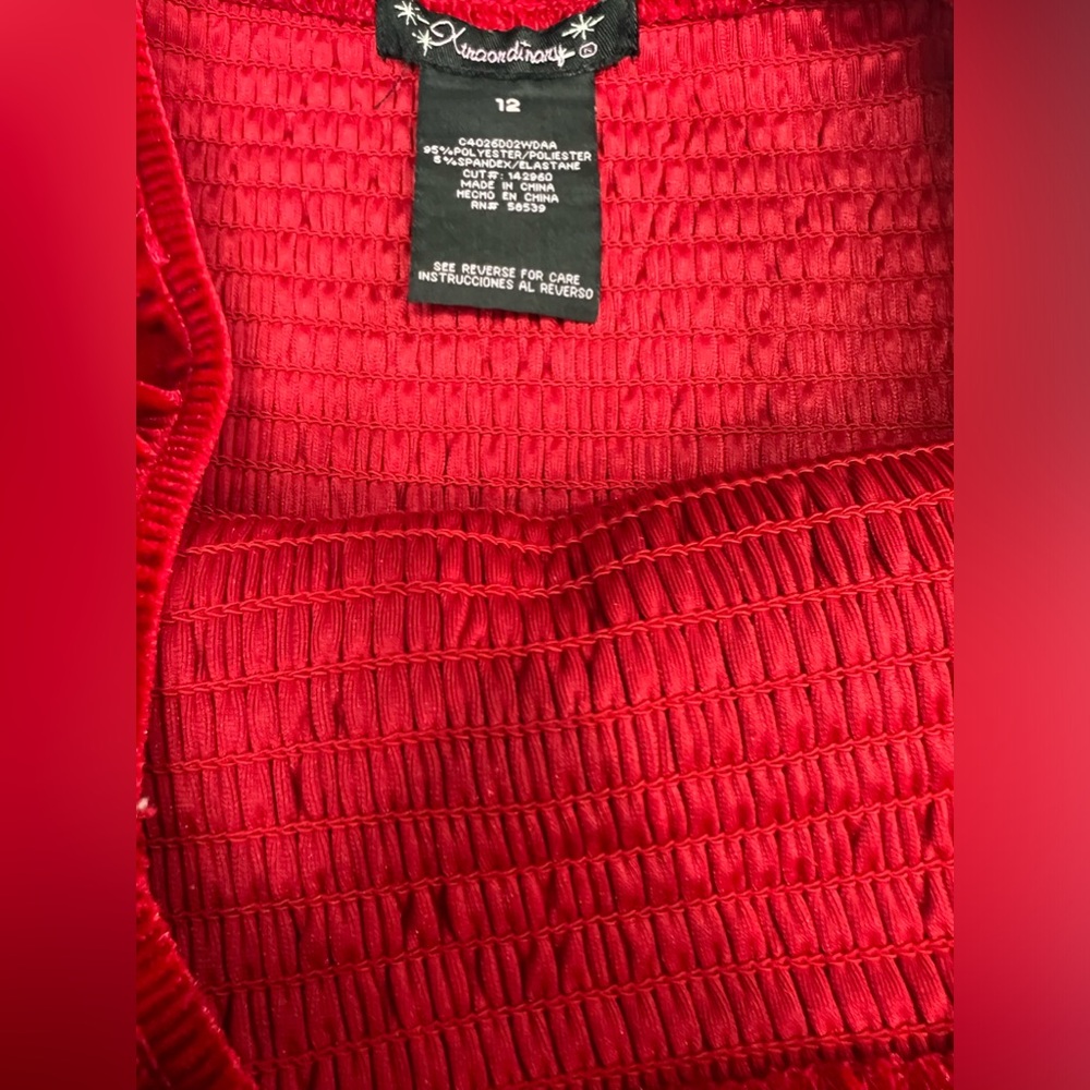 NWT Xtraordinary Girl Velvet Smoked Bodice Dress 12Y - Picture 5 of 11